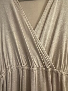 Mikarose Shimmery Cream Wrap-Front Dress